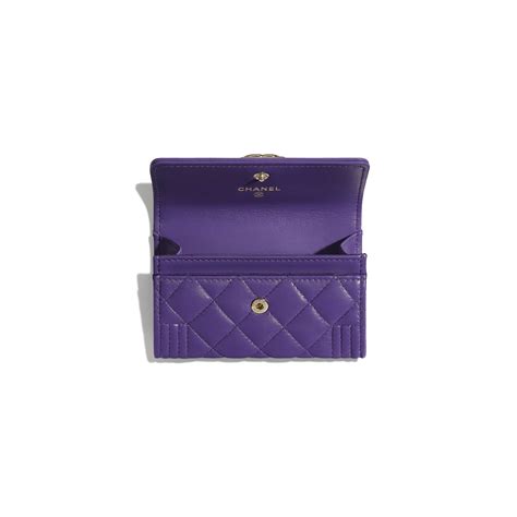 chanel classic card holder purple|chanel flap card holder price.